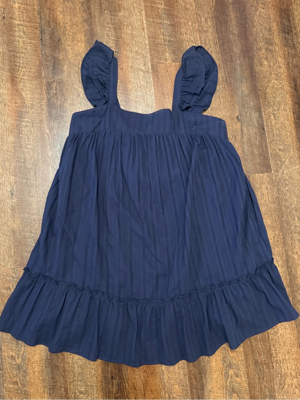 NWT Newbury Kustom XL NavyCotton Tiered Babydoll Dress Flutter Sleeve Cavender’s